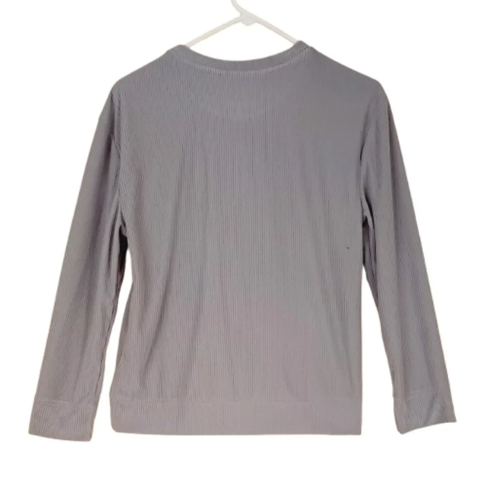 Gap Kids Waffle Knit Top 14 Boys Gray Long Sleeve Kangaroo Pocket Sleep PJ Top